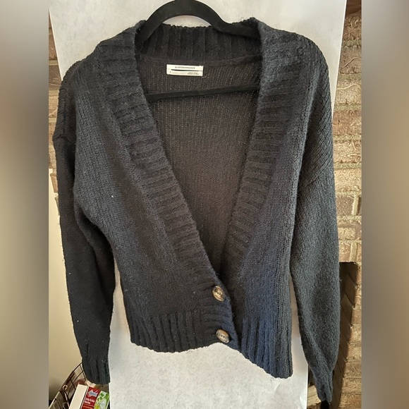 Anthropologie Black Knit button front Cardigan Sweater size women’s small - Picture 1 of 4
